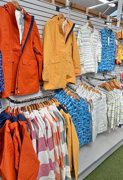 Clothing and Footwear to purchase at Meadow Grange Garden Centre near Whitstable and Canterbury