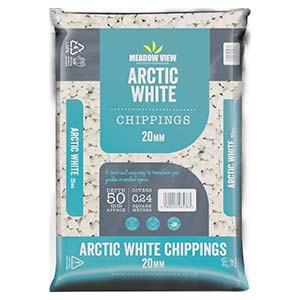 Arctic White Chippings 20mm