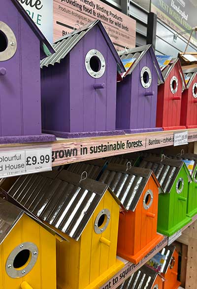 Wildlife Bird Feeders at Meadow Grange Garden Centre near Whitstable and Canterbury